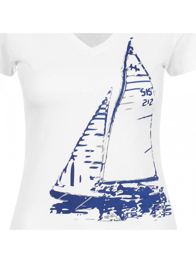 T-shirt manches courtes   ADRIO - VENT DU CAP Blanc - Kiabi