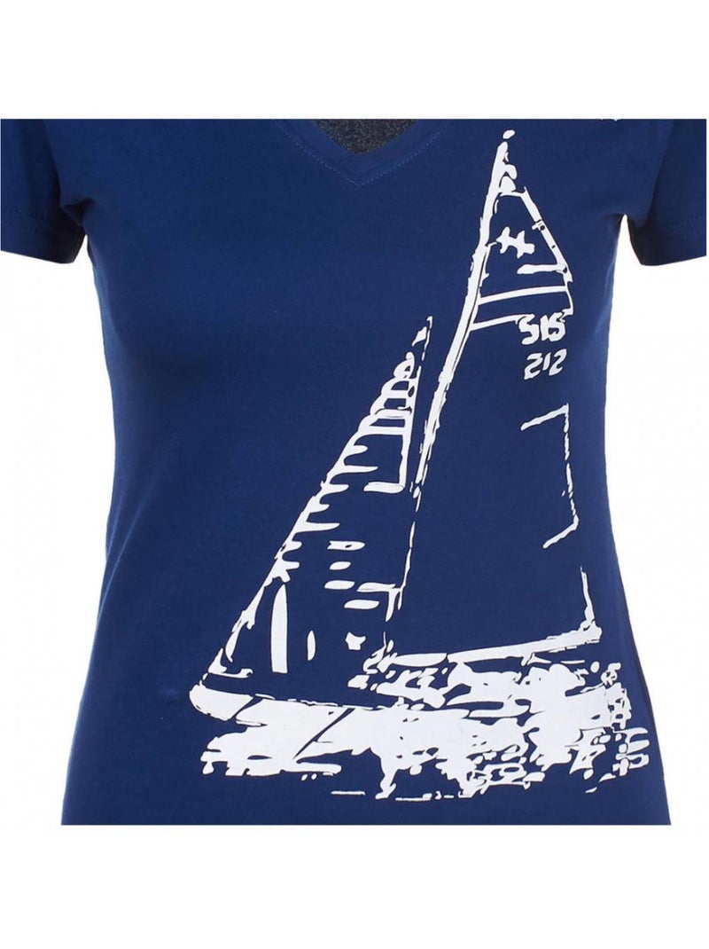T-shirt manches courtes   ADRIO - VENT DU CAP Bleu marine - Kiabi