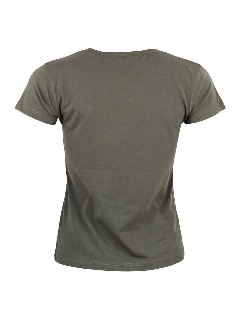 T-shirt manches courtes   AJOJO - PEAK MOUNTAIN Kaki - Kiabi