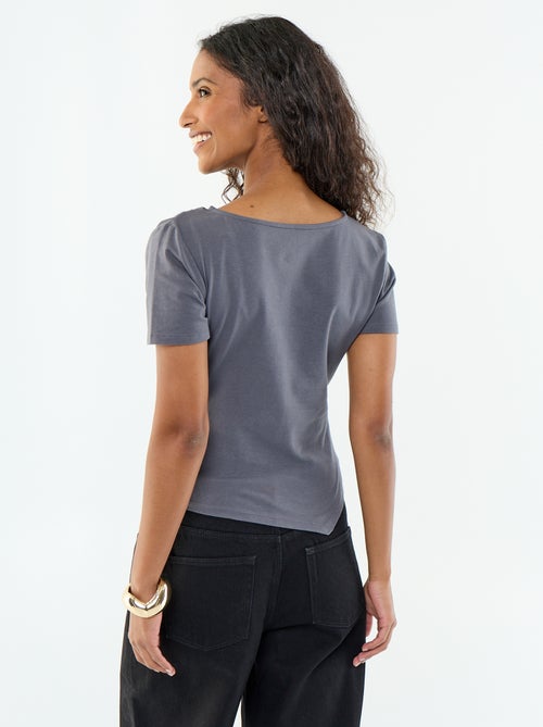 T-shirt manches courtes asymétrique - Kiabi