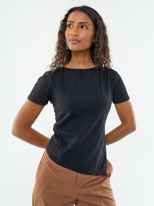 T-shirt manches courtes asymétrique - Kiabi