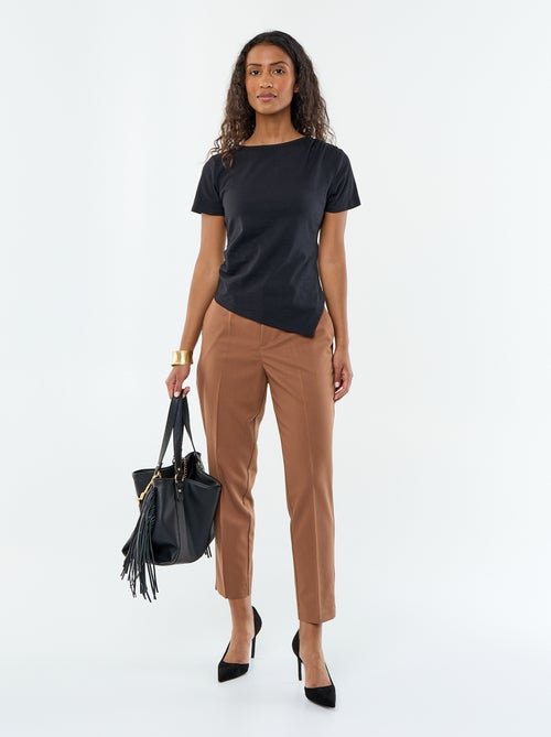 T-shirt manches courtes asymétrique - Kiabi