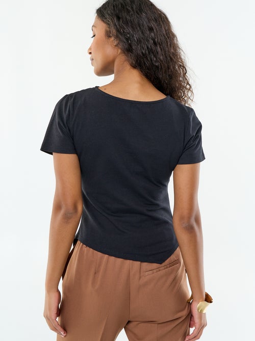 T-shirt manches courtes asymétrique - Kiabi