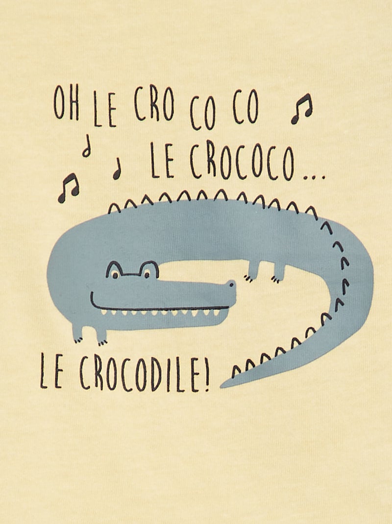 T-shirt manches courtes avec imprimé JAUNE - Kiabi