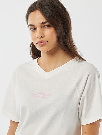 T-shirt manches courtes avec large imprimé au dos 'New York'