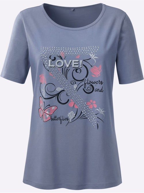 T-shirt manches courtes avec motifs papillons et brillance - Taille standard - Moda Vilona - Kiabi T-shirt manches courtes avec motifs papillons et brillance - Taille standard - Moda Vilona - Kiabi
