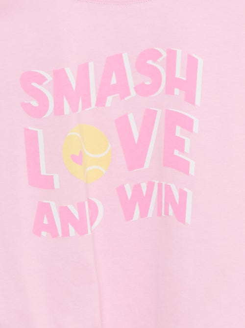 T-shirt manches courtes avec nœud à la base - Kiabi