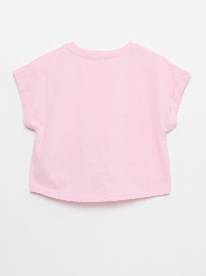 T-shirt manches courtes avec nœud à la base Rose - Kiabi