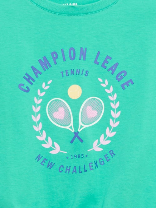 T-shirt manches courtes avec nœud à la base - Kiabi