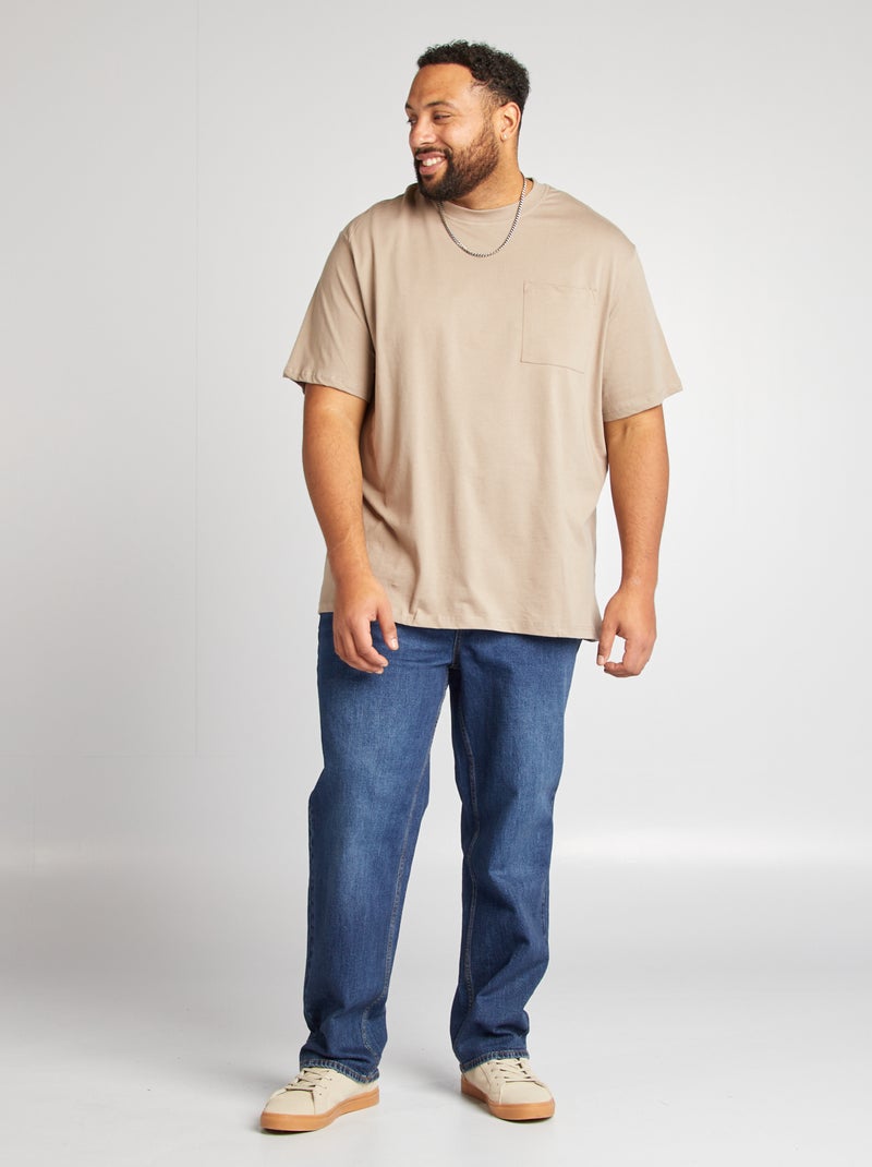 T-shirt manches courtes avec poche poitrine Beige - Kiabi