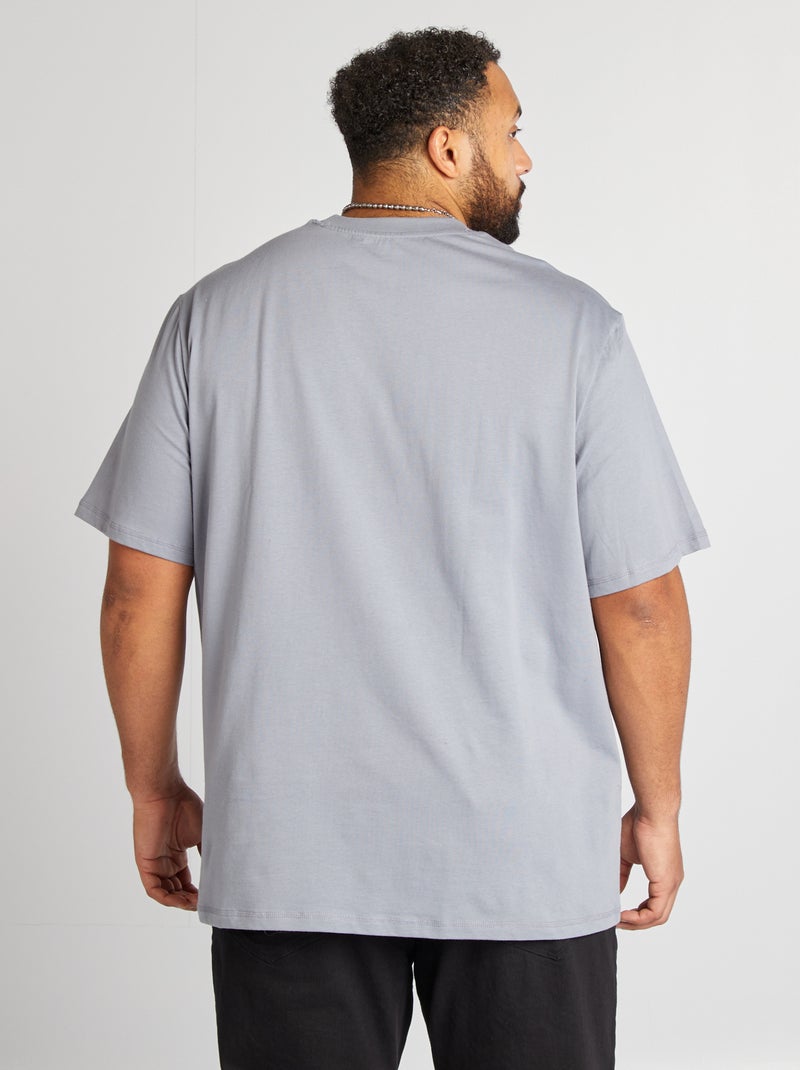 T-shirt manches courtes avec poche poitrine Bleu clair - Kiabi