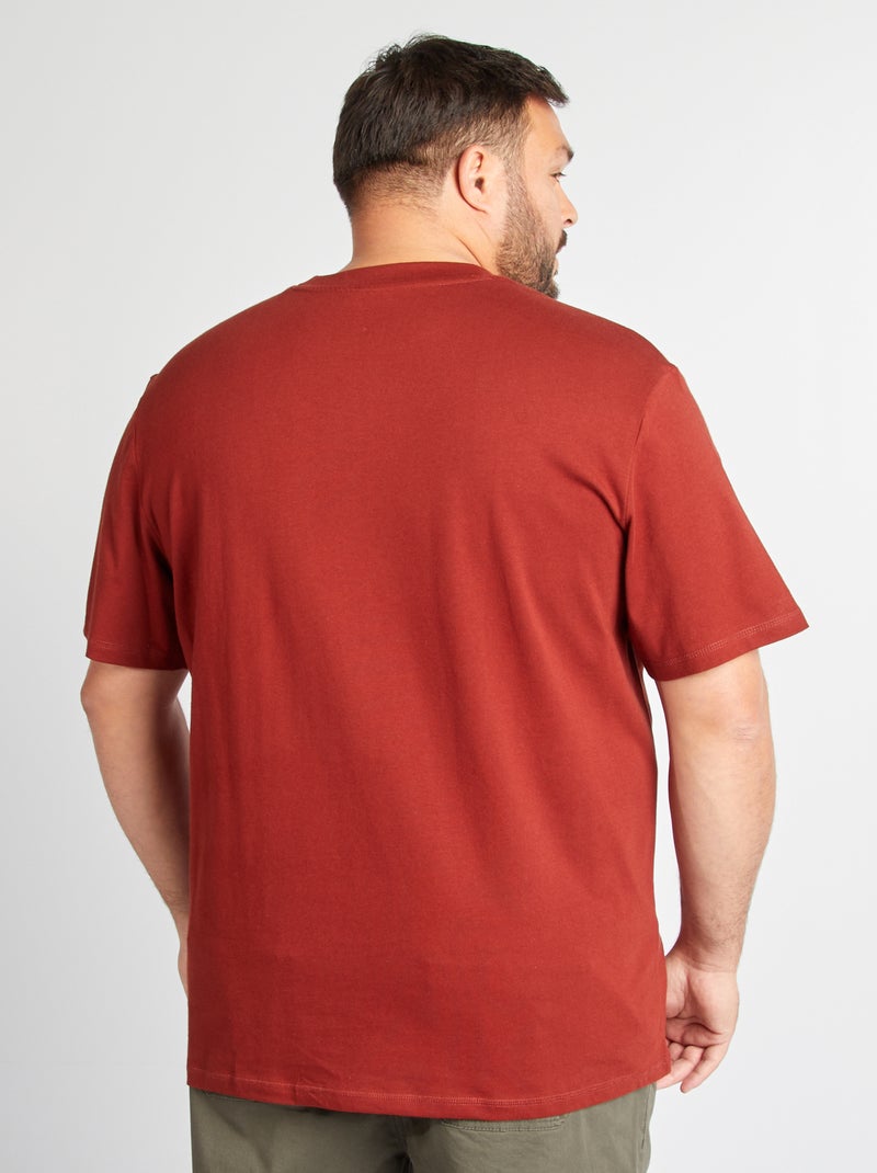 T-shirt manches courtes avec poche poitrine Orange - Kiabi