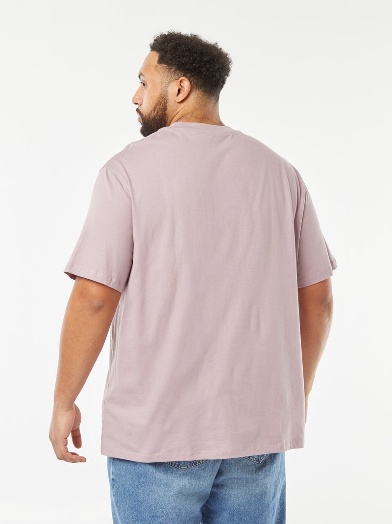 T-shirt manches courtes avec poche poitrine Violet - Kiabi