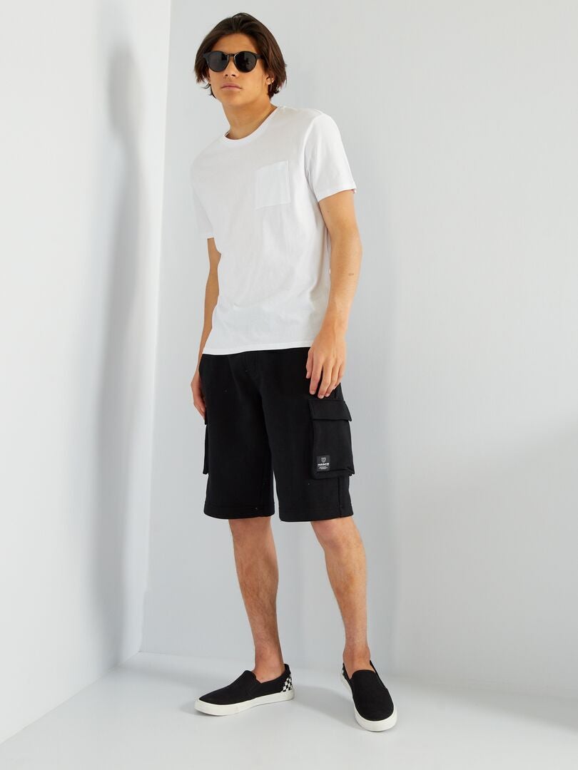 T*-shirt manches courtes avec poches poitrine blanc - Kiabi