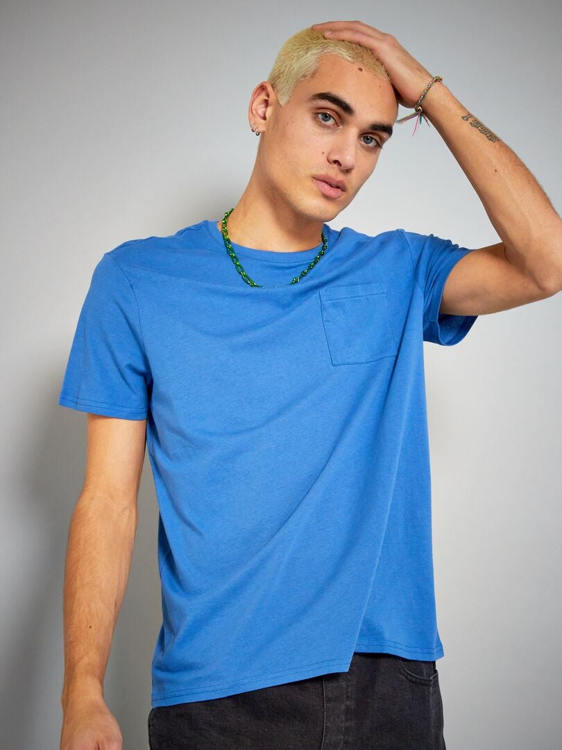 T*-shirt manches courtes avec poches poitrine Bleu - Kiabi