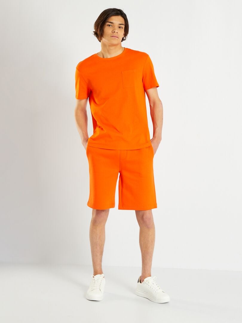 T*-shirt manches courtes avec poches poitrine Orange - Kiabi
