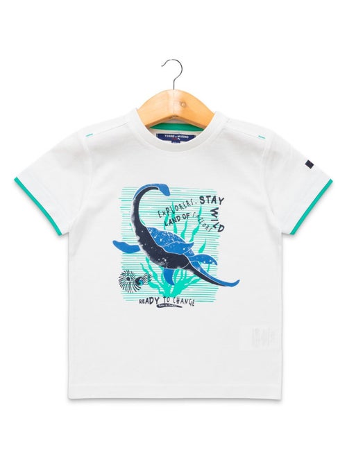 T-shirt manches courtes blanc Garçon - Terre de Marins - Kiabi