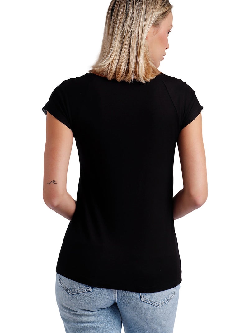 T-shirt manches courtes Brillo Noir - Kiabi