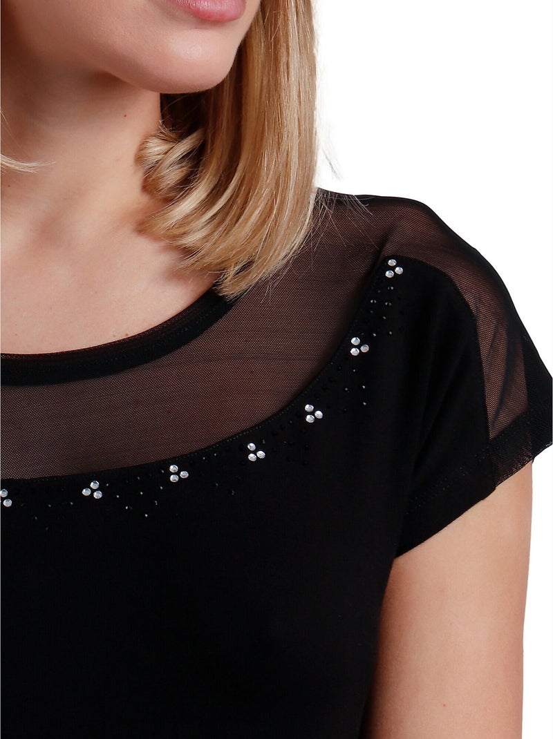 T-shirt manches courtes Brillo Noir - Kiabi
