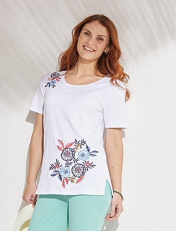 T-shirt manches courtes brodé ou imprimé