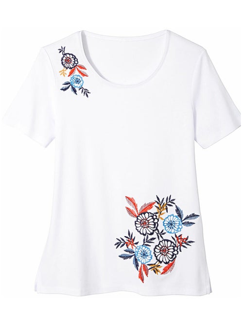 T-shirt manches courtes brodé ou imprimé - Kiabi