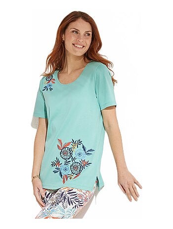 T-shirt manches courtes brodé ou imprimé