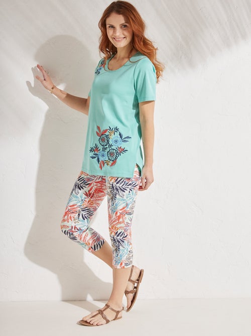 T-shirt manches courtes brodé ou imprimé - Kiabi