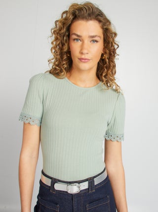 T-shirt manches courtes brodées