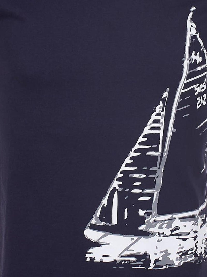 T-shirt manches courtes   CADRIO - VENT DU CAP Bleu marine - Kiabi