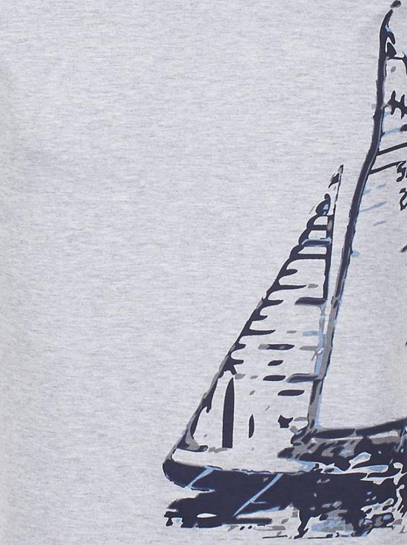 T-shirt manches courtes   CADRIO - VENT DU CAP Gris - Kiabi