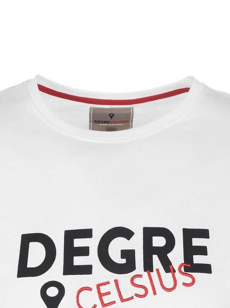 T-shirt manches courtes   CALOGO - DEGRE CELSIUS Blanc - Kiabi