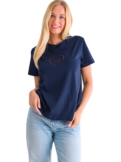 T-shirt manches courtes Coeur SUMMERTIME - Kiabi
