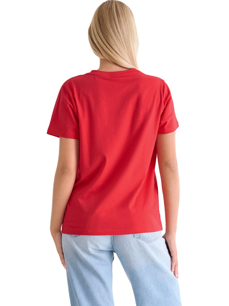 T-shirt manches courtes coeur summertime Rouge - Kiabi