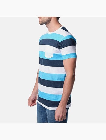 T-shirt manches courtes col rond à rayures