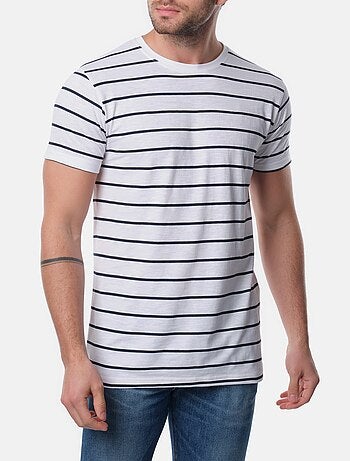 T-shirt manches courtes col rond à rayures