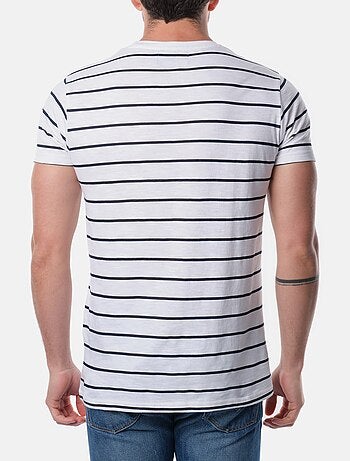 T-shirt manches courtes col rond à rayures