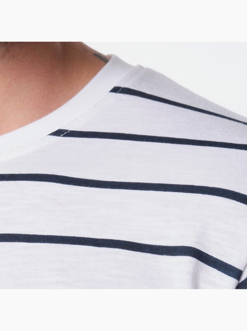 T-shirt manches courtes col rond à rayures - Kiabi