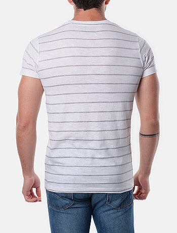 T-shirt manches courtes col rond à rayures