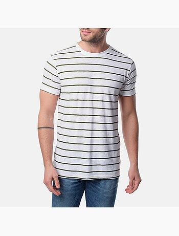 T-shirt manches courtes col rond à rayures