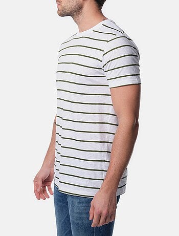 T-shirt manches courtes col rond à rayures