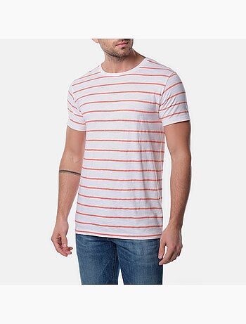 T-shirt manches courtes col rond à rayures