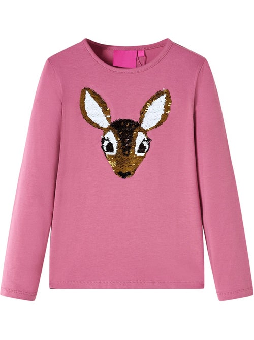 T-shirt manches courtes col rond coton élasthanne cerf à sequins - vidaxl - Kiabi T-shirt manches courtes col rond coton élasthanne cerf à sequins - vidaxl - Kiabi