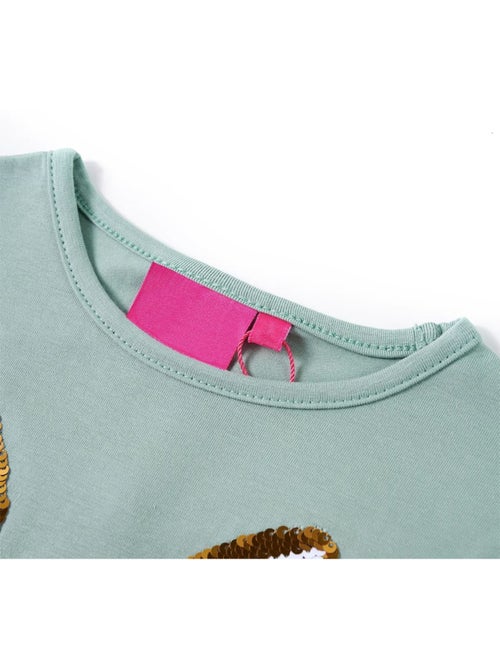 T-shirt manches courtes col rond coton élasthanne cerf à sequins - vidaxl - Kiabi