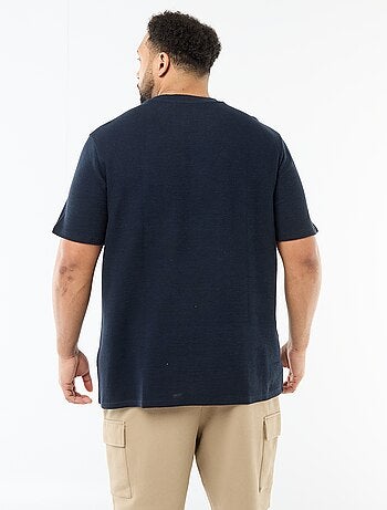 T-shirt manches courtes col rond en jacquard coton