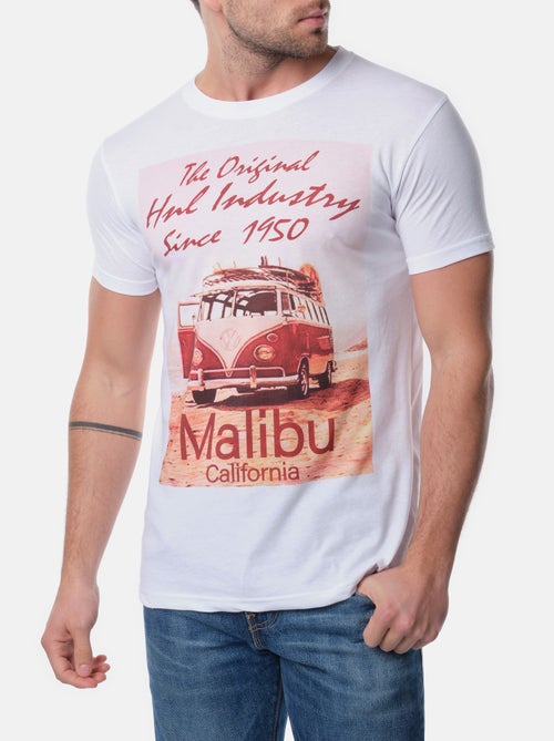T-shirt manches courtes col rond imprimé - Kiabi