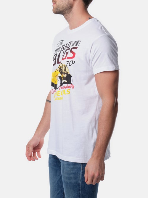 T-shirt manches courtes col rond imprimé - Kiabi