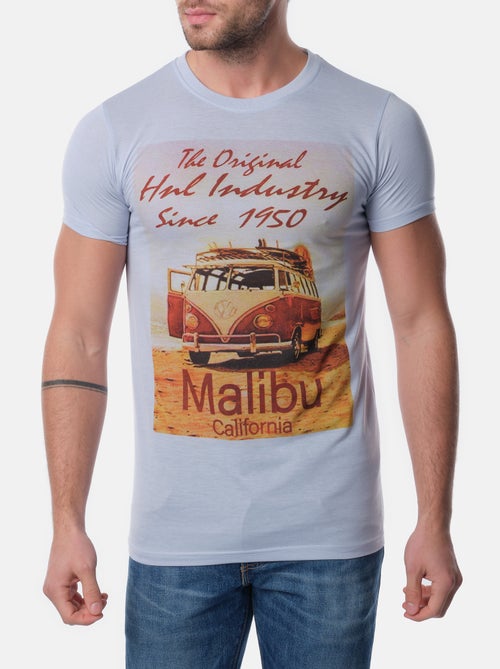 T-shirt manches courtes col rond imprimé - Kiabi