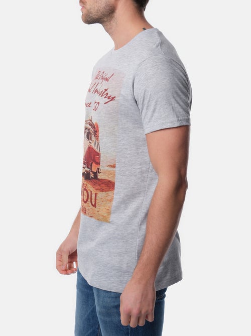 T-shirt manches courtes col rond imprimé - Kiabi