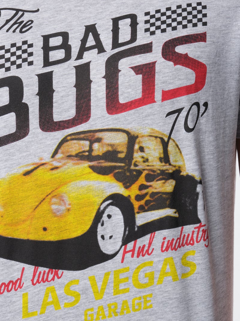 T-shirt manches courtes col rond imprimé Gris - Kiabi