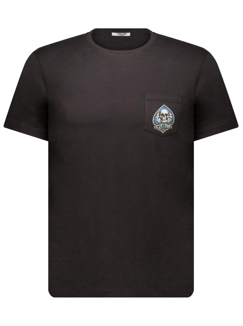 T-shirt manches courtes col rond imprimé rock 'Deeluxe' Noir - Kiabi